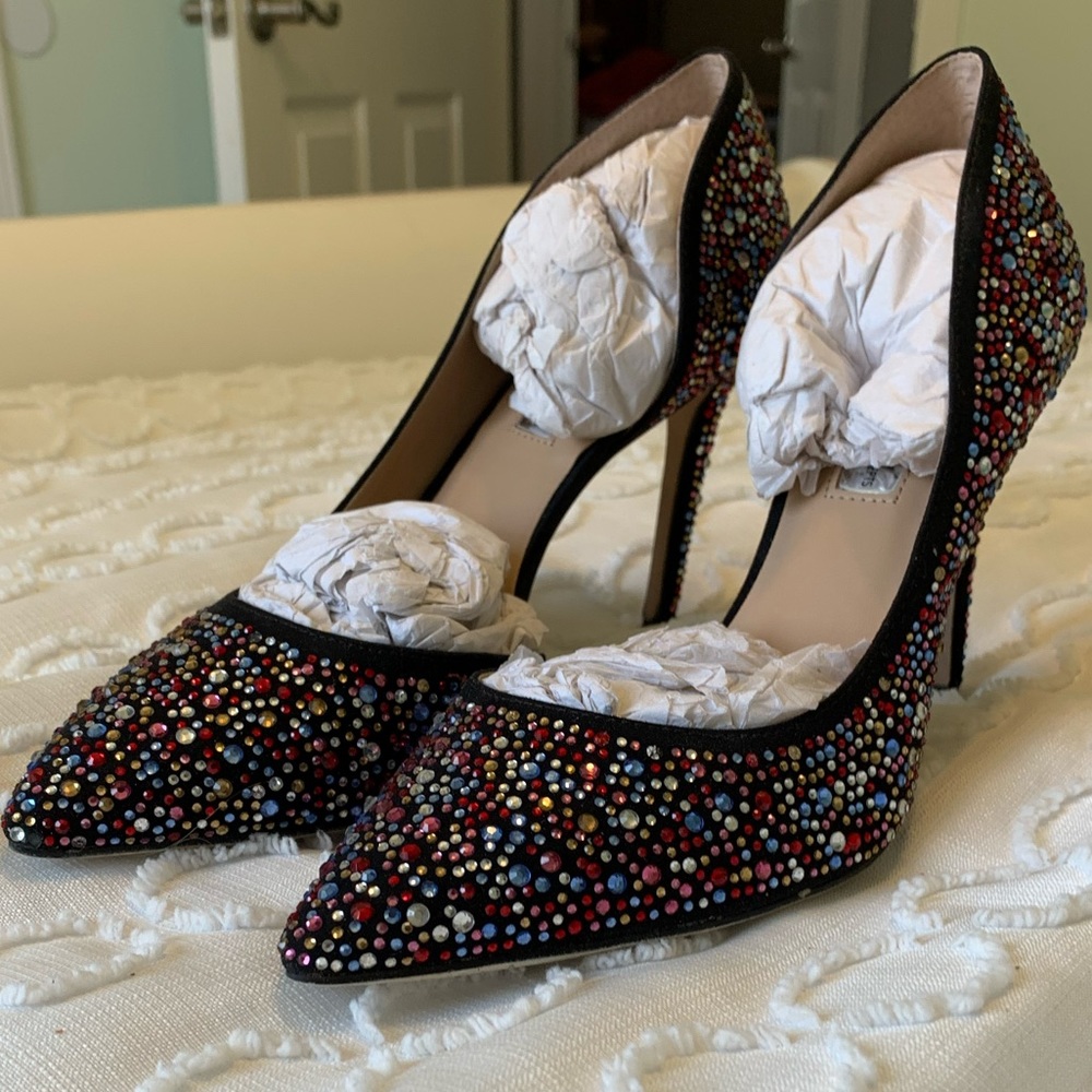 INC International Concepts. Multi colored bedazzled heels. Size 8M.